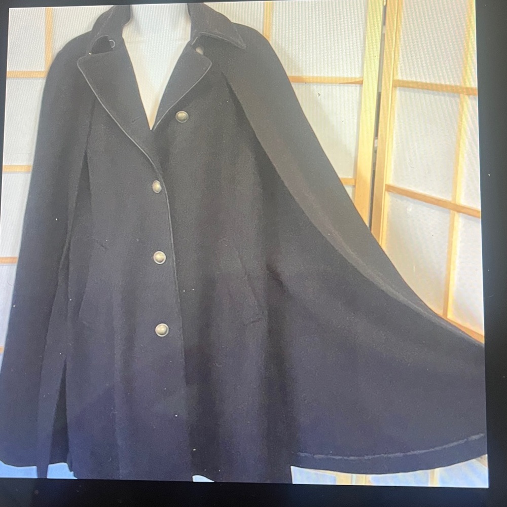 Banana Republic Black Wool Cape - Picture 6 of 12